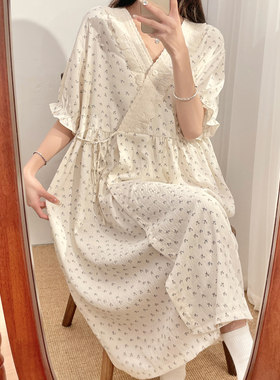 待产裙夏季月子服孕妇睡衣云朵棉