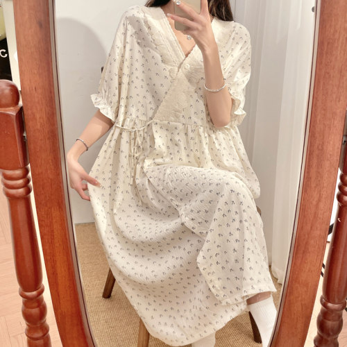 待产裙夏季月子服孕妇睡衣云朵棉