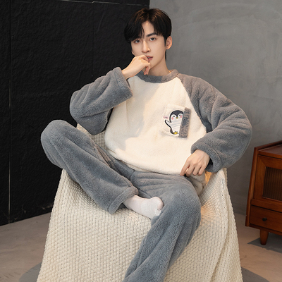 珊瑚绒男士保暖睡衣冬季2025新款