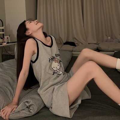 带胸垫睡衣女夏季2025hellokitty