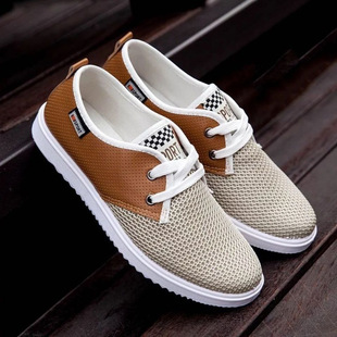 运动休闲跑步潮鞋 韩版 潮流百搭男鞋 夏季 透气网鞋 男士 帆布板鞋 网鞋