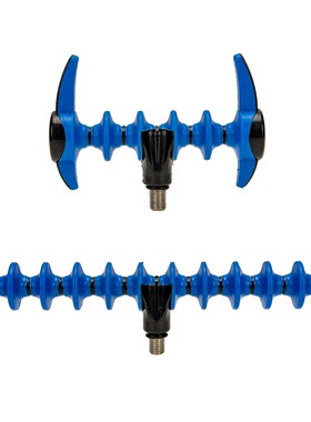 跨镜蓝色包胶支架头 库钓飞德竿支架头 海竿鱼竿炮台支架现货批发