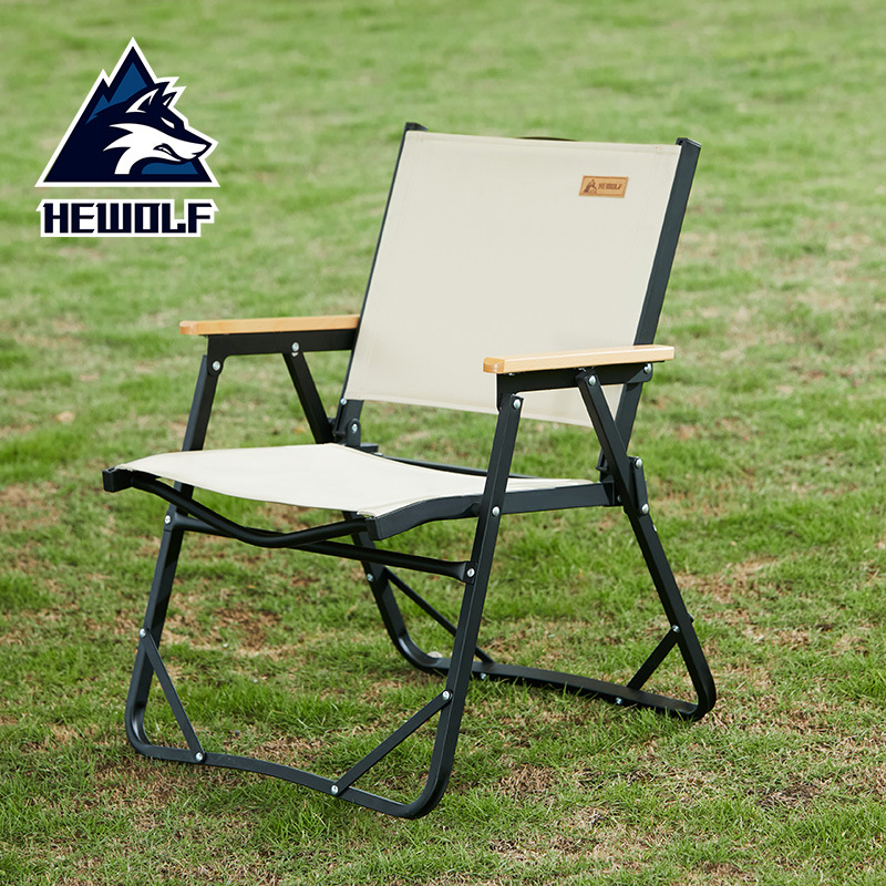 HEWOLF公狼户外克米特椅公园休闲便携轻奢露营装备铝合金折叠桌椅
