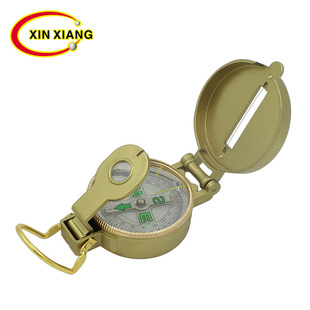 鑫湘正品指南针金属带尺子套装放大镜挂绳野营用品指北针DC45-3A