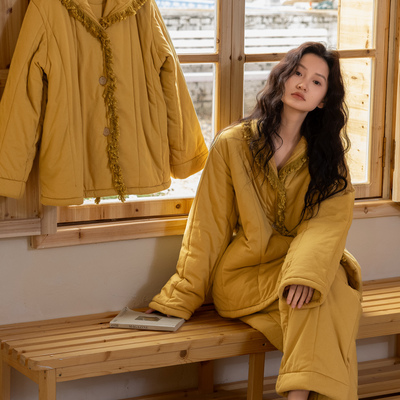 族玛士2025新款纯棉夹棉睡衣