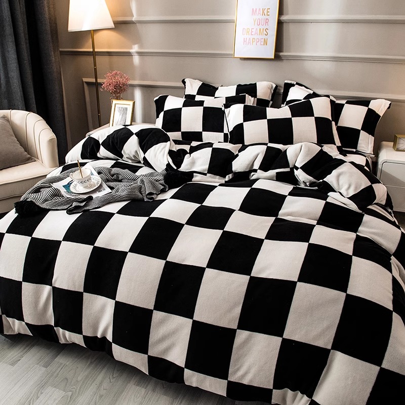 冬季斑马纹被套豹纹斑点法兰绒