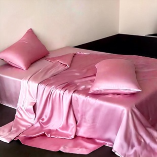 定做粉色水洗真丝被套英国Twin美国king澳洲Single留学生冰丝被罩