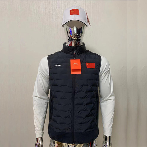 李宁轻薄黑色羽绒马甲