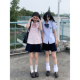 女学院风甜美百搭制服衬衣粉色上衣夏 衬衫 车厘子jk原创韩式 长短袖