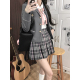 水原道 原创制服女灰粉韩式 西服外套新款 车厘子jk 收腰显瘦西装