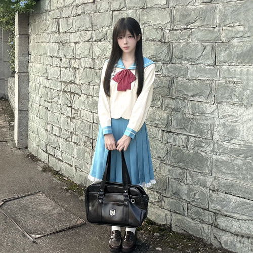 车厘子jk【春日部小葵】原创日系学院风水手服收腰上衣百褶裙套装