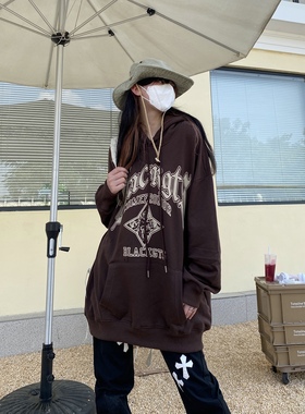 Takeoff咖喱人秋冬新款美式街头小众高街潮牌ins宽松连帽卫衣情侣