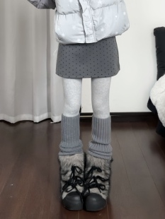 咖喱人秋冬毛呢波点半身裙包臀A字裙百搭休闲日韩格雷系小个子