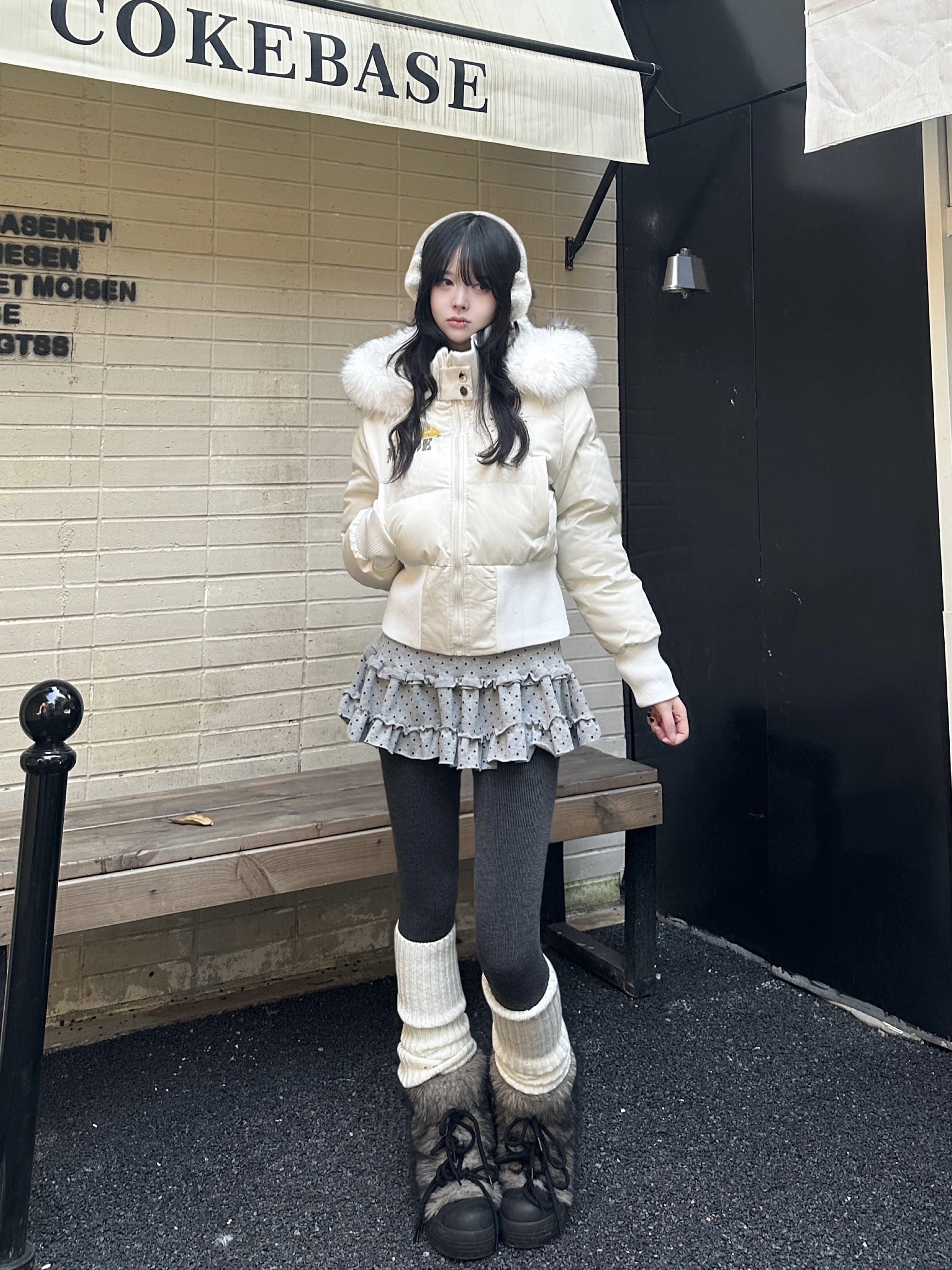 咖喱人原创冬季美式复古毛领连帽面包服收腰加厚短款外套2025新款