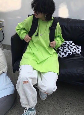 Takeoff咖喱人多色基础纯色打底卫衣宽松体男女潮百搭体恤