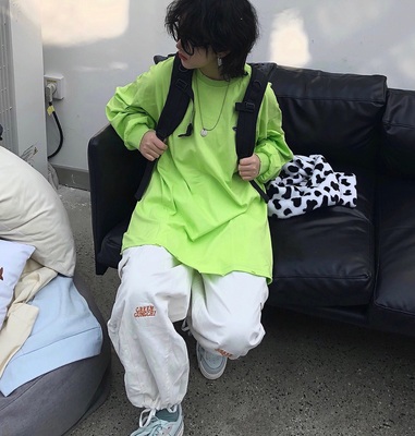 Takeoff咖喱人多色基础纯色打底卫衣宽松体男女潮百搭体恤