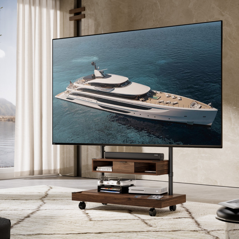 北弧电视落地移动支架带轮可收纳储物大承重适配55-100寸FS500MAX