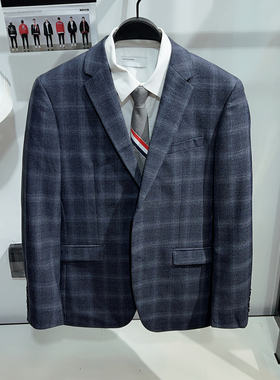 柜1899【G】男装商务正装格纹西服结婚青年修身羊毛西装外套3540G