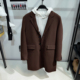 外套6013J 棕色双面羊毛呢大衣男字母刺绣翻领毛呢中长款 男装