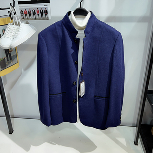 柜2980【商场款】高档男装羊毛大衣男短款立领毛呢西装外套20-755