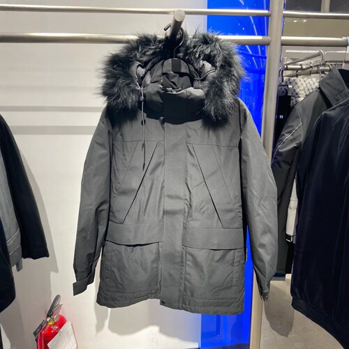 鸟家户外三防毛领工装连帽羽绒服