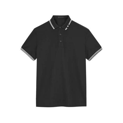 夏季男士黑色短袖蜜蜂刺绣POLO衫