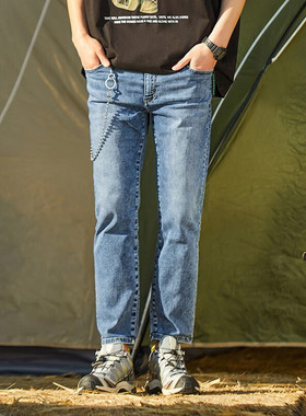 [商场同款]G家男装韩版牛仔裤春夏男修身复古水洗牛仔九分裤5513D