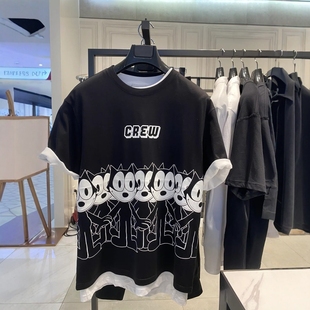 商场同款 百搭圆领情侣装 G家男装 T恤夏季 4541D 卡通印花联名短袖