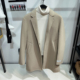 G家男装 山羊绒 绵羊毛 柜2K 卡其色中长款 双面呢大衣外套6008J