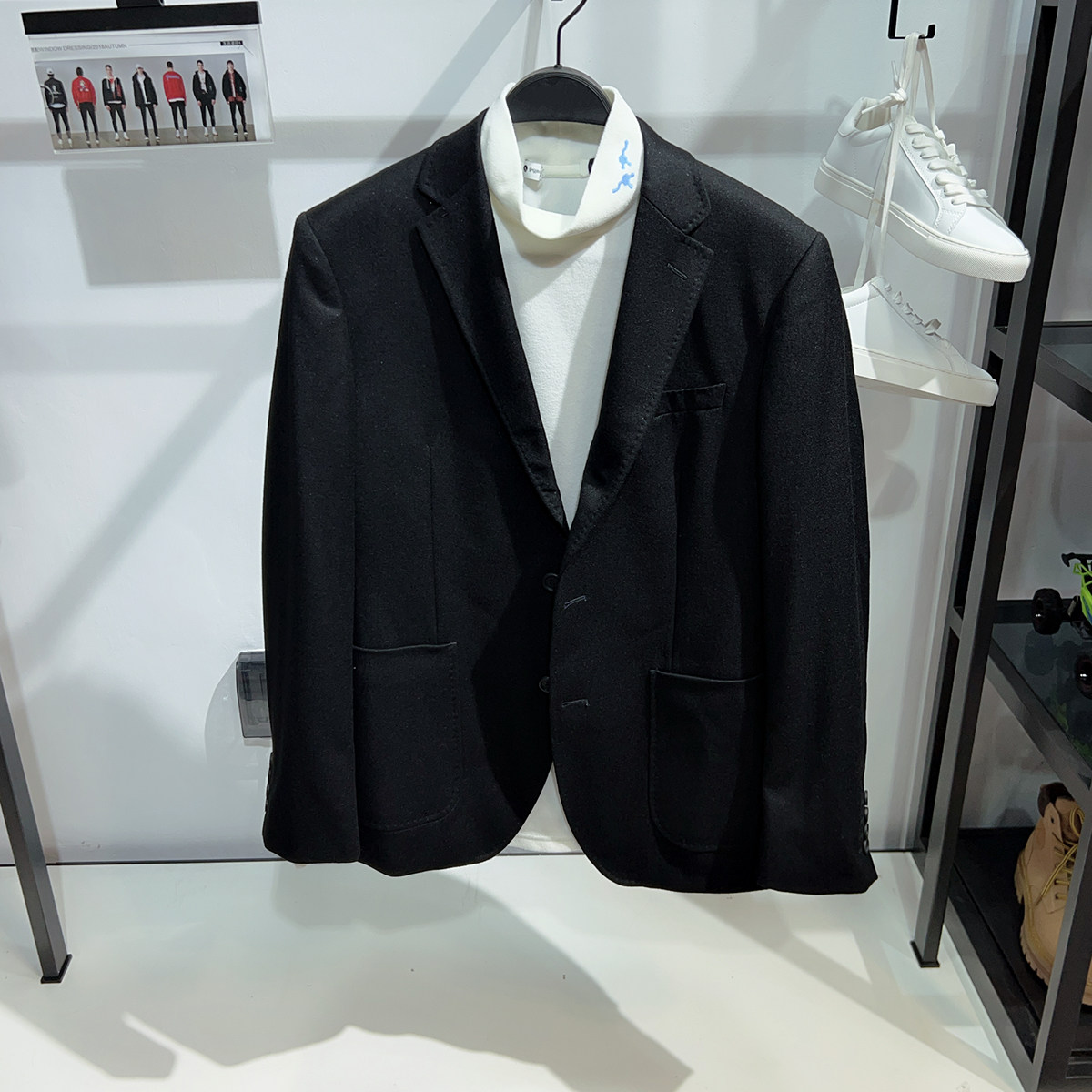 柜3280【100羊毛】雅家男装商务休闲单西服秋冬厚款毛呢西装外套