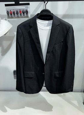 柜价2099【G】男装黑色羊毛西服男修身单西结婚西装礼服外套3007I