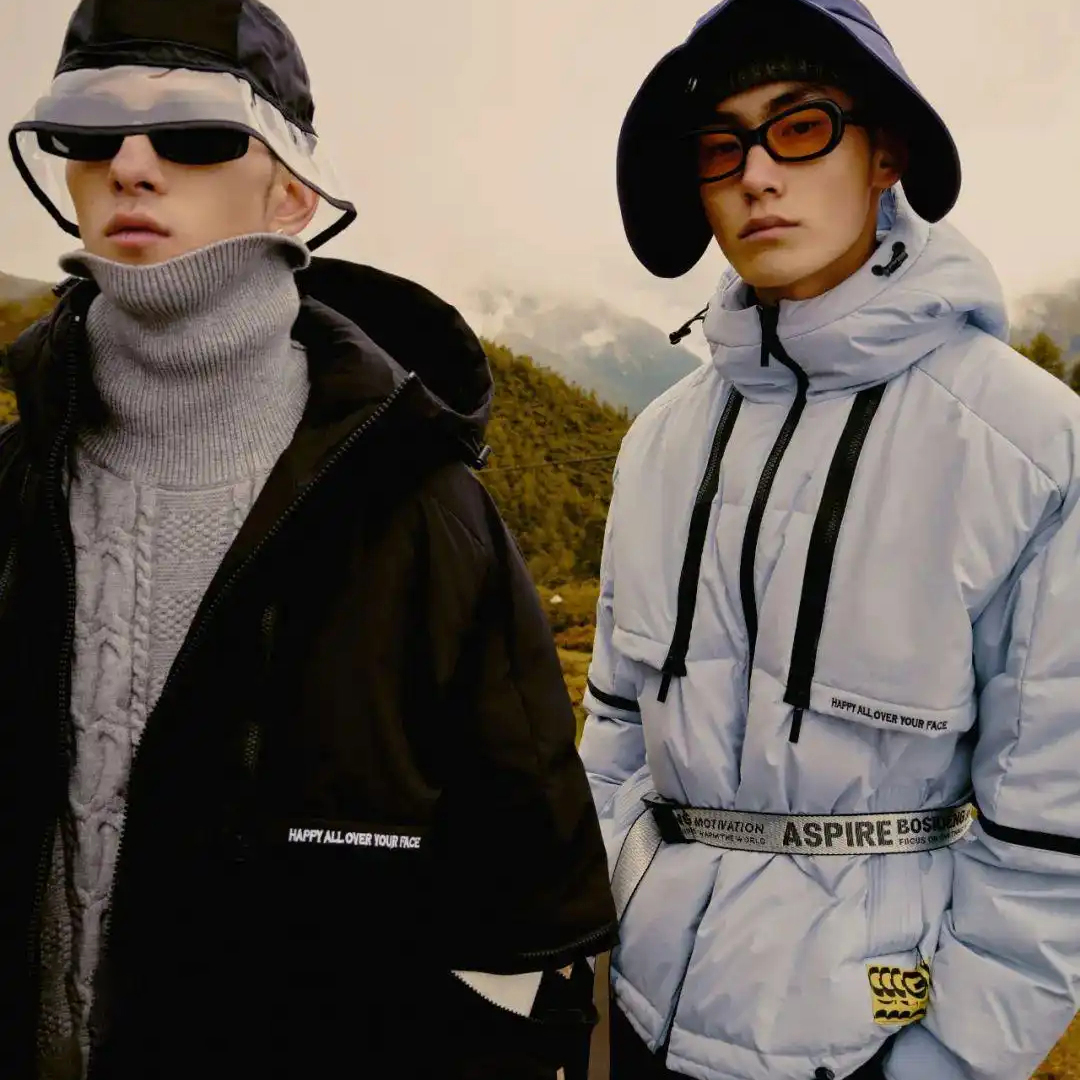 G家男装户外工装连帽羽绒服外套