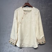 国风重工刺绣提花衬衫 新中式 女秋季 新款 潮 设计感小众长袖 花信