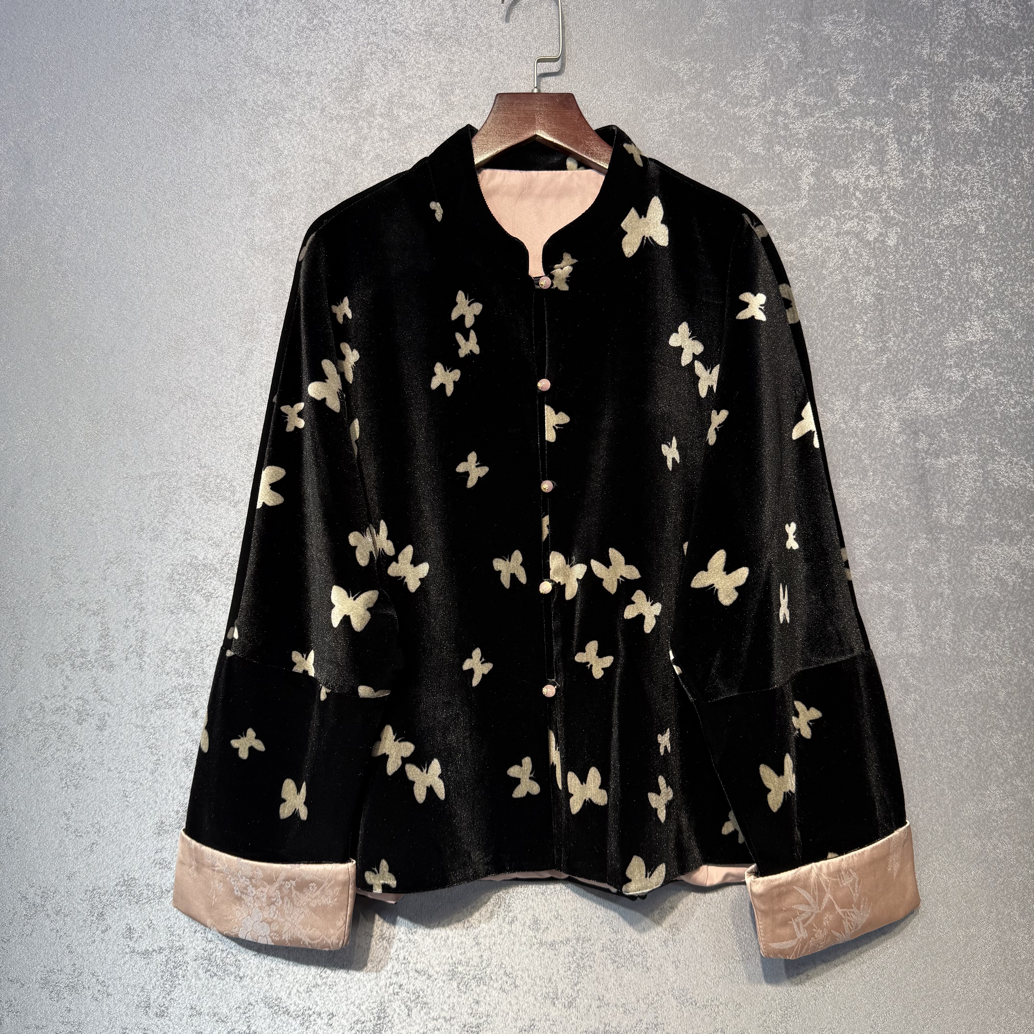 【粉墨佳人】新中式国风2025秋季新款蝴蝶印花外套复古百搭上衣女