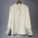 国风气质立领盘扣刺绣修身 女2025秋季 显瘦上衣 国风提花衬衫 新中式