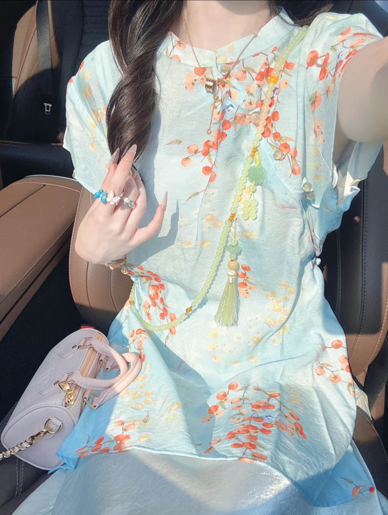 新中式国风【冰蓝小柿子】夏季新款改良旗袍盘扣上衣女显瘦百搭