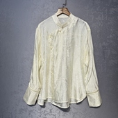 女春夏轻薄款 小衫 防晒开衫 长袖 上衣百搭新中式 高级感白色国风衬衫