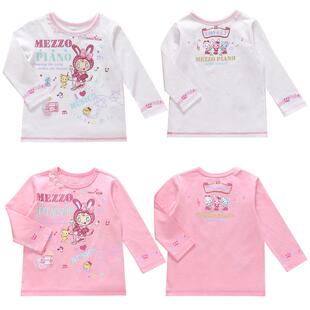 日本潮牌新款钢琴家童装日系卡通可爱甜心蝴蝶结烫钻长袖T恤女儿