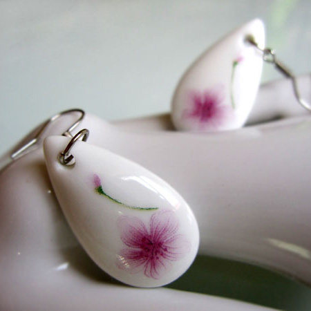 小水滴陶瓷民族风饰品耳坠