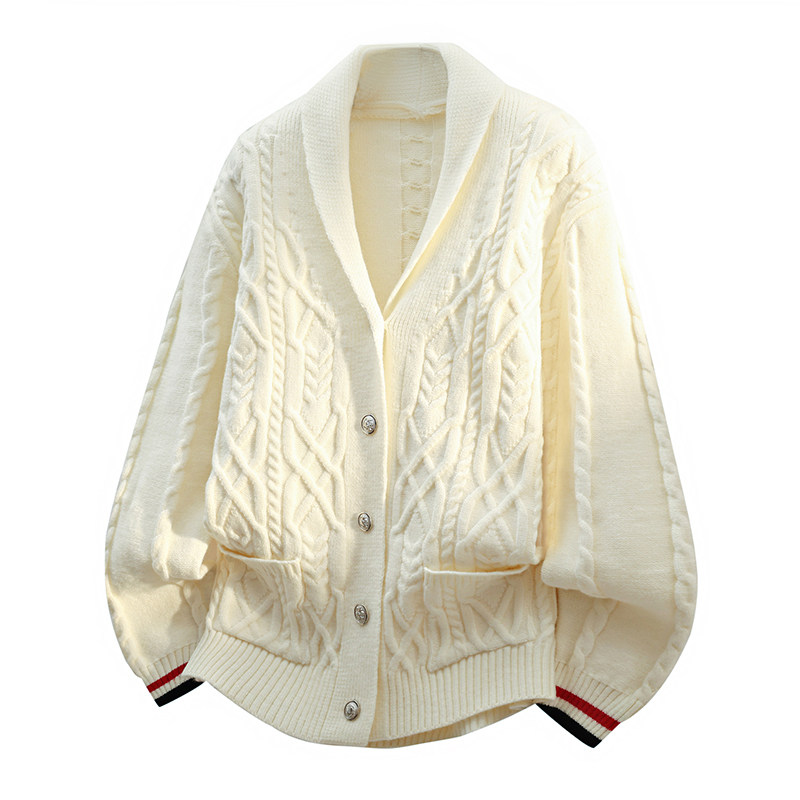 2025新款春秋季男士开衫毛衣翻领长袖针织休闲轻奢纯色潮外套上衣