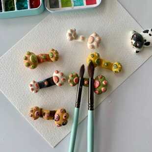 可爱原创手工陶瓷猫爪如意笔搁书法绘画创意筷架笔山笔架文房用品