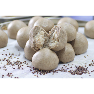 黑龙江黑小麦全麦粉白芸豆豆沙包10个农家小园豆老面发酵顺丰包邮