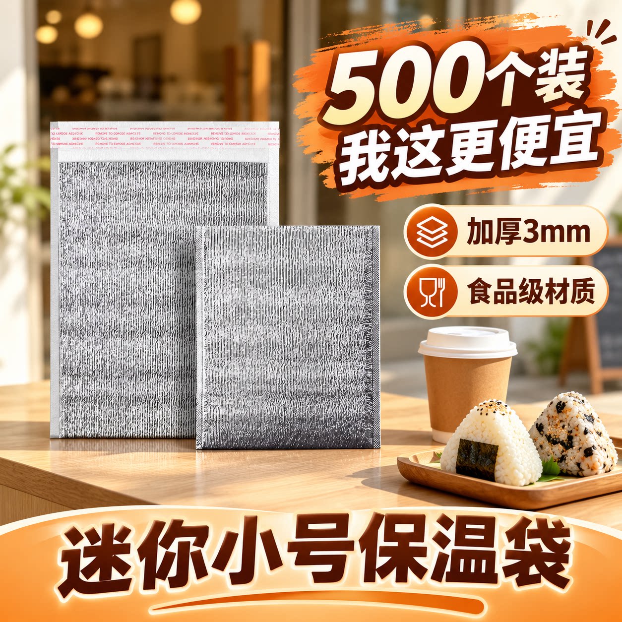 早餐保温袋小号迷你饭团外卖打包图片