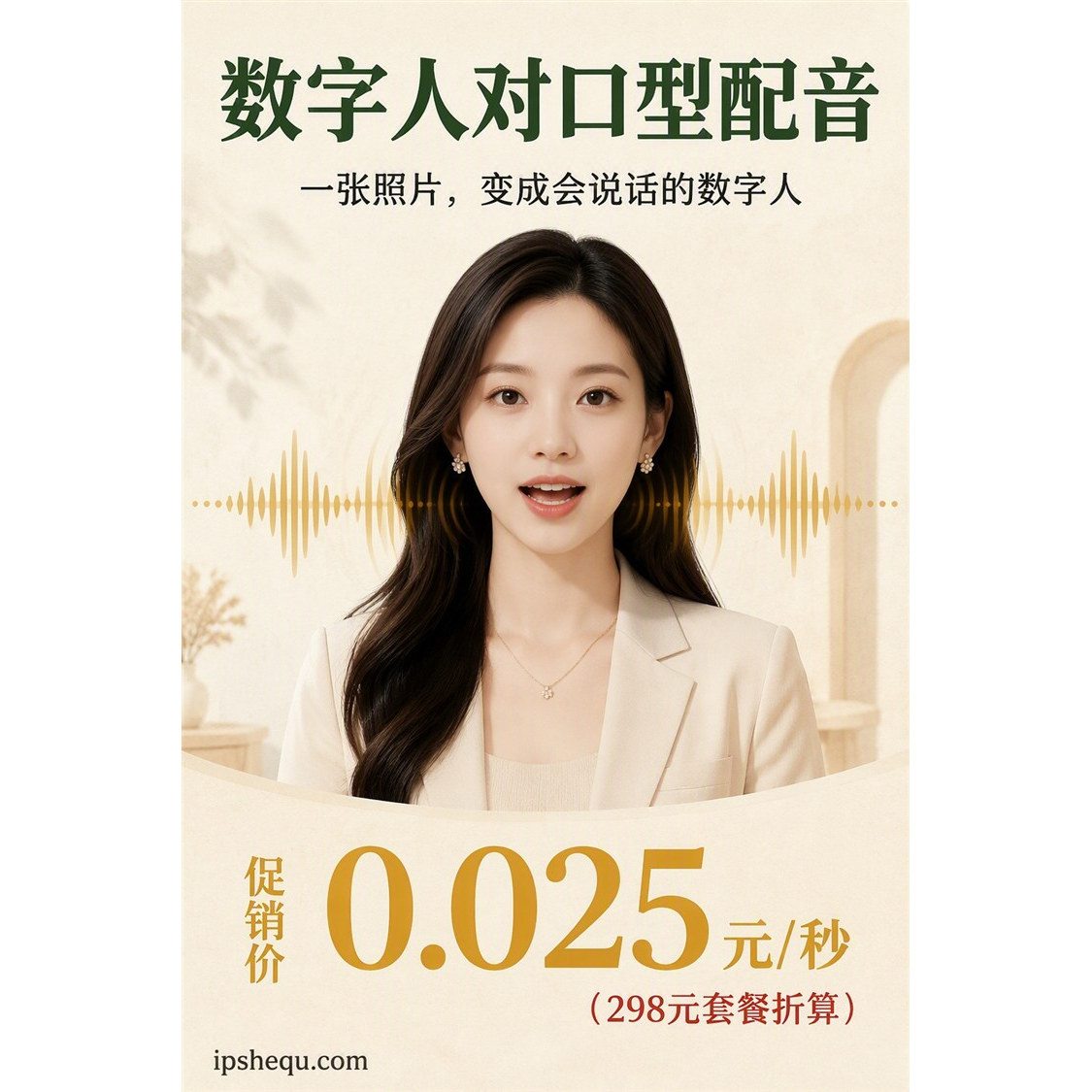 ai照片短视频数字人对口型配音制作声音克隆会说话形象抖音口播图片
