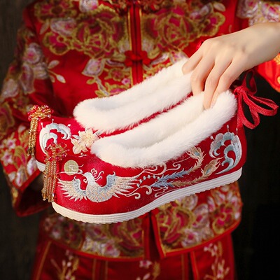 【棉凤祥红珠】中式秀禾服婚鞋女