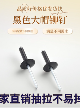 黑色大帽抽芯铆钉彩色大头拉丁黑帽烤漆铆钉灰色纤维水泥板拉铆钉