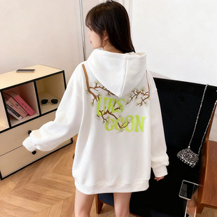美式小众设计感字母刺绣卫衣男女款秋冬季连帽宽松重磅情侣帽衫