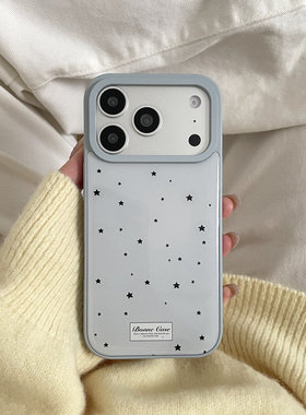 霜蓝小黑星星适用于苹果IPHONE17PROMAX手机壳16pm新款15超火14不会13Plus撞壳可爱防摔硅胶超好看巨漂亮外壳