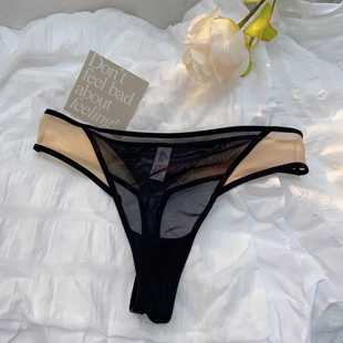 丁字裤 夏季 撞色肤色薄款 透气网纱女士内裤 低腰舒适优雅少女 时尚