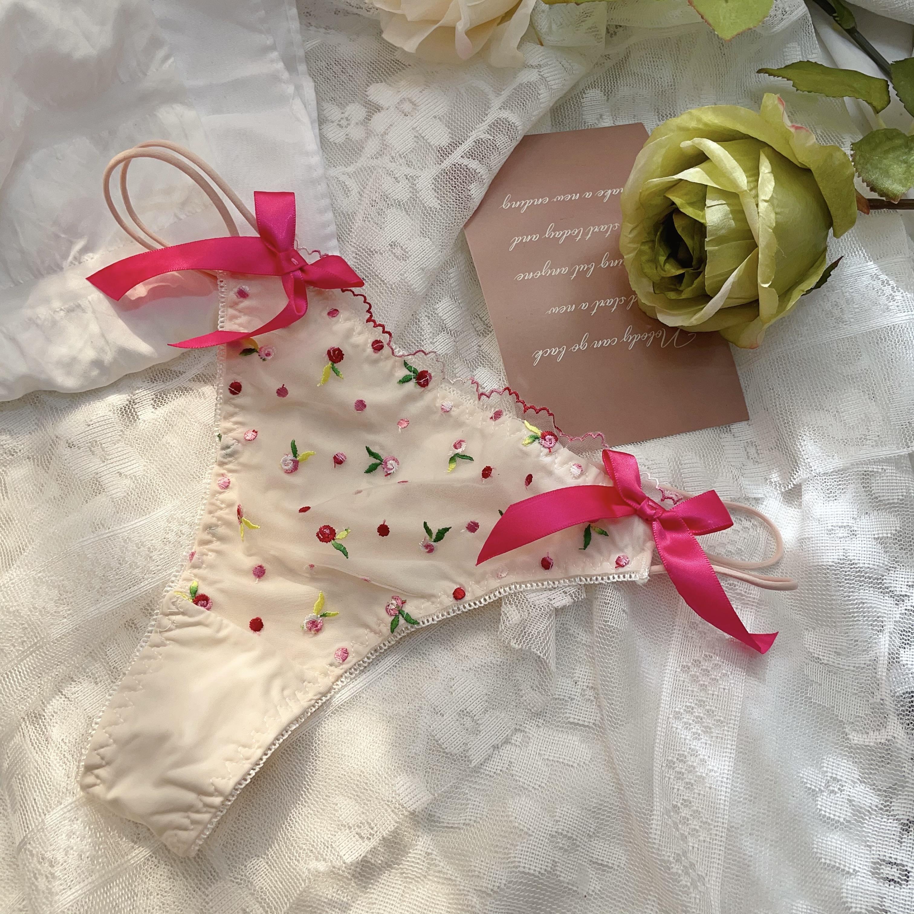 性感法式碎花少女丁字裤